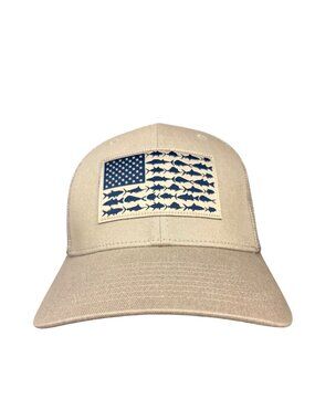Columbia Unisex Beige Mesh American Flag Outdoor Performance Cap Sz S/M